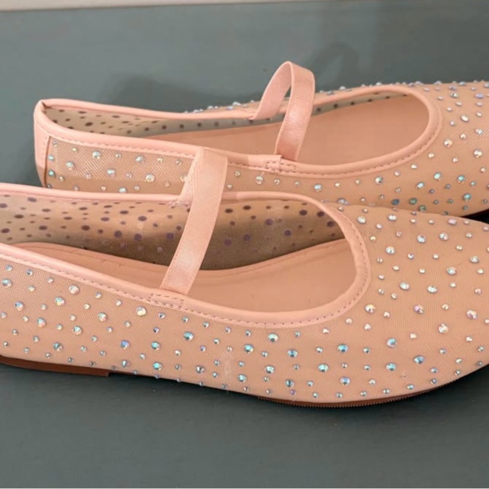 Girls Pink Rhinestone Mary Jane Dress Shoes